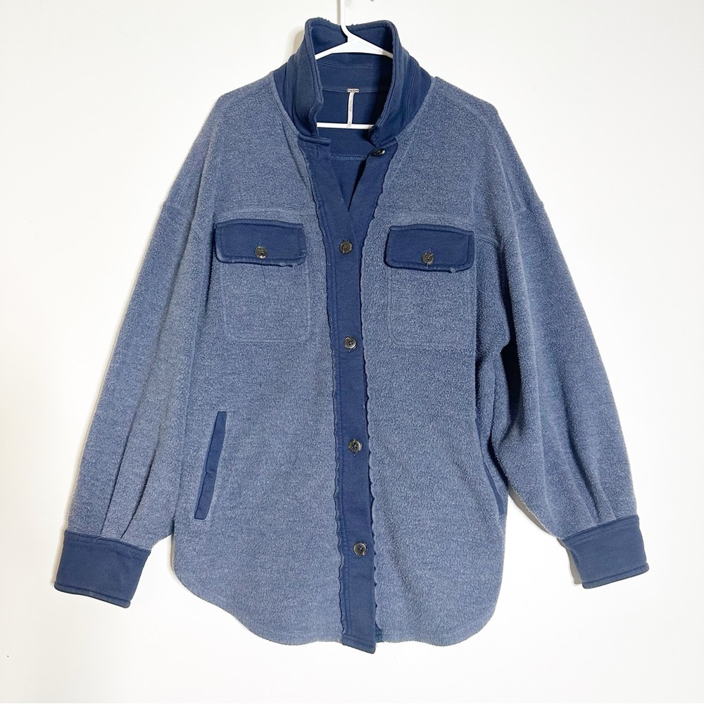 Free People Button Front Blue Ruby Jacket - image 6